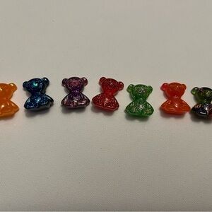 Artisan Glitter Bear Charms in Vibrant Colors